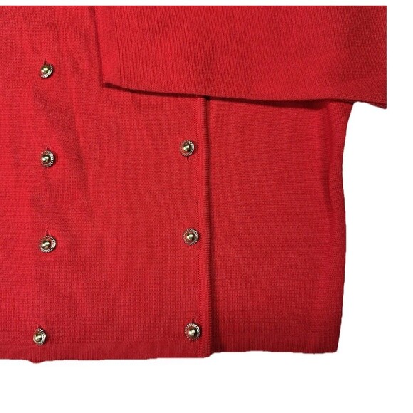 Vintage Jaeger Red Wool Cardigan Sweater Double Breasted 32” Made in Britain - Picture 2 of 5
